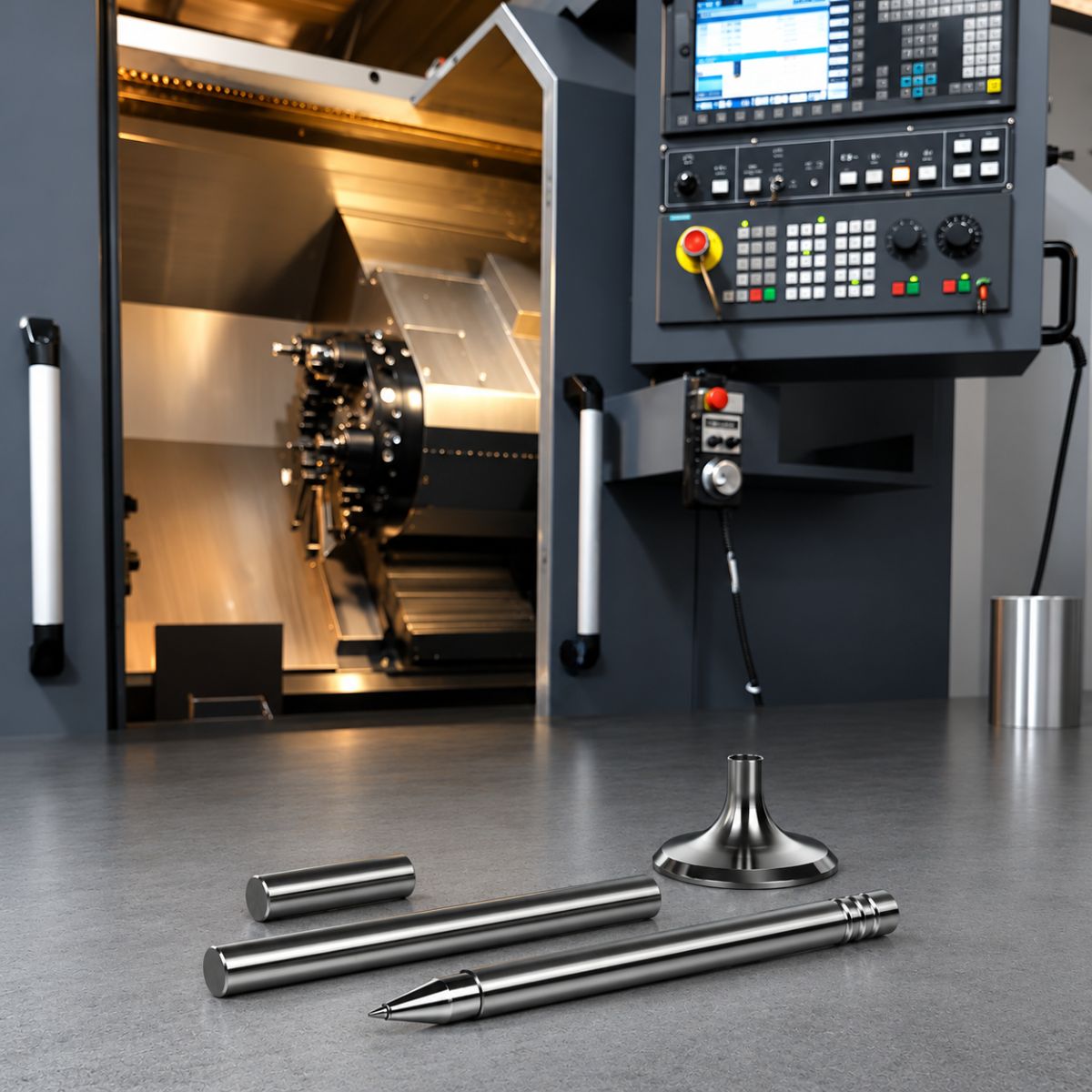 EDELIG: Hochpräzise CNC-Drehmaschine für die Fertigung von Edelstahl-Komponenten. Deutsche Präzisionstechnik für außergewöhnliche Qualität und perfekte Passgenauigkeit.